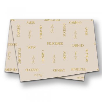 POLI SUJINHO DECORADO ESSÊNCIA 49cm x 69cm Pacote 50 Folhas NUDE