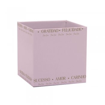 CACHEPOT PAPER HOT STAMPING QUADRADO ESSÊNCIA Pote 15 (15cm x 15cm x 15cm) Pacote 10 Peças ROSA QUARTZ