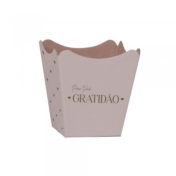 CACHEPOT PAPER HOT STAMPING . ESSÊNCIA Pote 11 (11cm x 11cm x 9cm) Pacote 10 Peças NUDE
