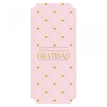 CARD PARA FLORES HOT STAMPING ESSÊNCIA 14,5cmX32cm 6 PEÇAS ROSA