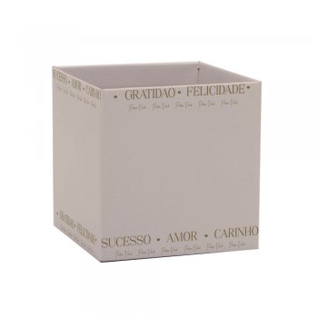 CACHEPOT PAPER HOT STAMPING QUADRADO ESSÊNCIA Pote 15 (15cm x 15cm x 15cm) Pacote 10 Peças NUDE