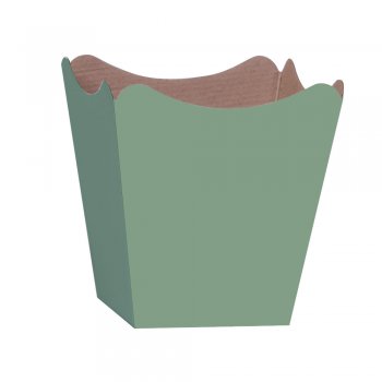 CACHEPOT PAPER . LISO Pote 15 (16cm x 17cm x 11cm) Pacote 10 Peças VERDE SÁLVIA
