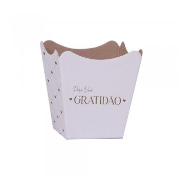 CACHEPOT PAPER HOT STAMPING . ESSÊNCIA Pote 11 (11cm x 11cm x 9cm) Pacote 10 Peças BRANCO