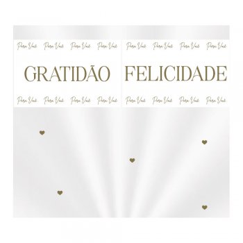 SACO TRANSPARENTE DECORADO ESSÊNCIA 35cm x 59cm Pacote 50 Peças BRANCO