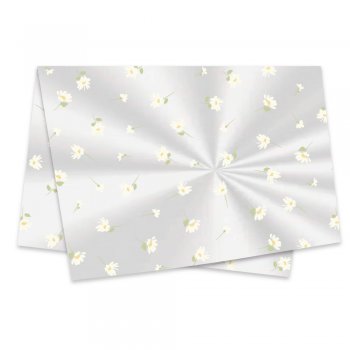 POLI SUJINHO DECORADO DAISY 49cm x 69cm Pacote 50 Folhas INCOLOR