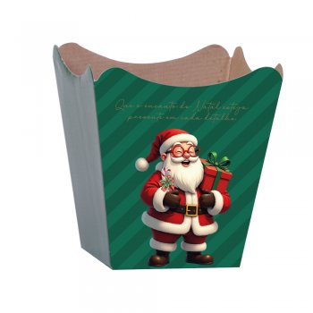 CACHEPOT PAPER . DOCE NATAL Pote 15 (16cm x 17cm x 11cm) Pacote 10 Peças .