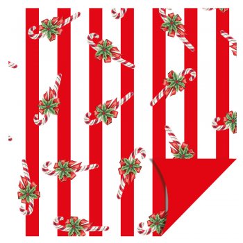 POLI PEROLIZADO ELITE 60mc DUPLA FACE DOCE NATAL 58cm x 58cm Pacote 25 Folhas .