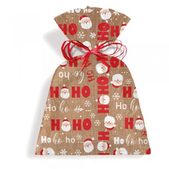 SACO PEROLIZADO DECORADO NATAL HOHOHO 45cm x 59cm Pacote 50 Peças .