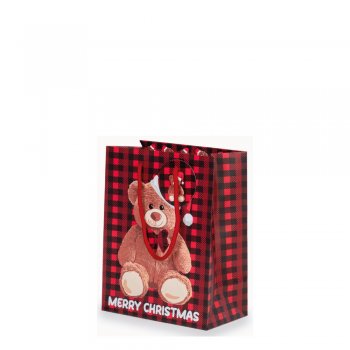 SACOLA . TEDDY NOEL 23548 18cmX20cmX23cm .