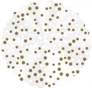 FUNDO PARA DOCE . POÁ Ø 11cm Pacote 100 Folhas OURO / BRANCO