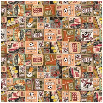 PAPEL DE PRESENTE DECORADO RETRÔ 70cm x 50m Bobina Contínua