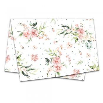 PAPEL DE SEDA DECORADO ALICE FLORAL 50cm x 70cm Pacote 50 Folhas .