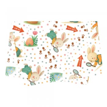 PAPEL DE SEDA DECORADO CAÇA AOS OVOS 50cm x 70cm Pacote 50 Folhas .