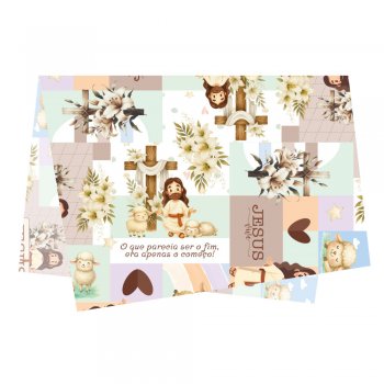 PAPEL DE SEDA DECORADA PASCOA CRISTÃ 50cmX70cm 50un