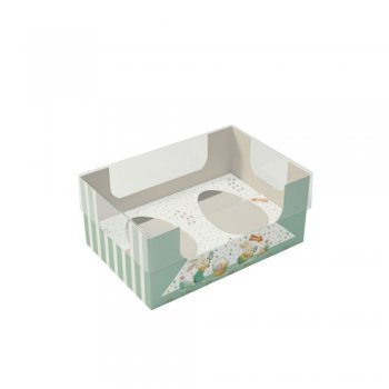 CAIXA DEGUSTAÇÃO ENCANTO 2 OVOS DE 50g CAÇA AOS OVOS 11,5cmX7,5cmX5cm 10un