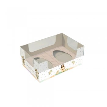 CAIXA DEGUSTAÇÃO ENCANTO 2 OVOS DE 50g PÁSCOA CRISTÃ 11,5cm x 7,5cm x 5cm Pacote 10 Peças .