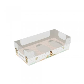 CAIXA DEGUSTAÇÃO ENCANTO 3 OVOS DE 50g PÁSCOA CRISTÃ 15,8cmX8cmX3,5cm 10un