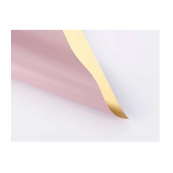 POLI MATTE PLATINUM 50MC DUPLA FACE LISO 70cm X 70cm PACOTE 20 FOLHAS ROSA QUARTZ OURO LJSY009