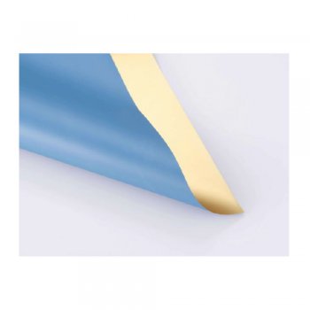 POLI MATTE PLATINUM 50mc DUPLA FACE LISO 70cm x 70cm Pacote 20 Folhas AZUL CARIBE / OURO LJSY003