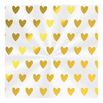 POLI TRANSPARENTE PLATINUM 50mc DUPLA FACE AMO VOCÊ METALIZADO 70cm x 70cm Pacote 20 Folhas OURO / OURO