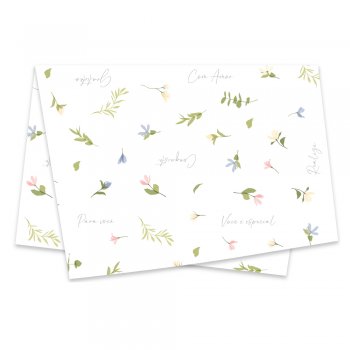 PAPEL DE SEDA DECORADO JARDIM 50cm x 70cm Pacote 50 Folhas