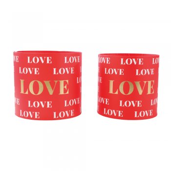 CACHEPOT VIVACE LOVE VERMELHO 16,8cmX16,5cm +18,8cmX17cm JOGO