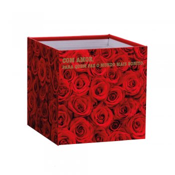 CACHEPOT PAPER HOT STAMPING QUADRADO SCARLET Pote 15 (15cm x 15cm x 15cm) Pacote 10 Peças .