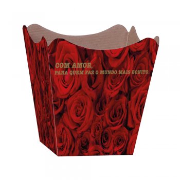 CACHEPOT PAPER HOT STAMPING . SCARLET Pote 15 (16cm x 17cm x 11cm) Pacote 10 Peças .