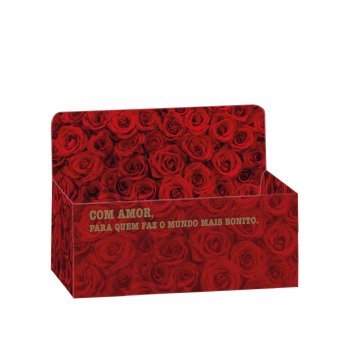 CACHEPOT PAPER HOT STAMPING RETANGULAR ALTO SCARLET 24cm x 15cm x 10cm x 17cm Pacote 5 Peças .