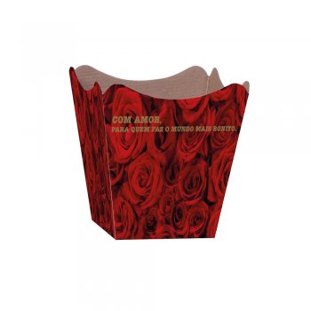 CACHEPOT PAPER HOT STAMPING . SCARLET Pote 11 (11cm x 11cm x 9cm) Pacote 10 Peças .