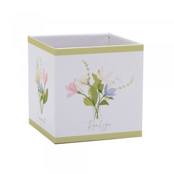 CACHEPOT PAPER HOT STAMPING QUADRADO JARDIM Pote 15 (15cm x 15cm x 15cm) Pacote 10 Peças .