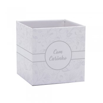 CACHEPOT PAPER HOT STAMPING QUADRADO BLANC Pote 15 (15cm x 15cm x 15cm) Pacote 10 Peças .