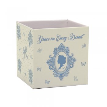 CACHEPOT PAPER QUADRADO CHARLOTTE Pote 15 (15cm x 15cm x 15cm) Pacote 10 Peças AZUL