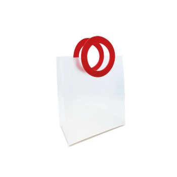 SACOLA LILLE ALÇA COURINO 18,5cm x 8cm x 16cm Pacote 10 Peças VERMELHA