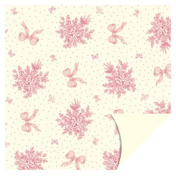 POLI PEROLIZADO ELITE 60mc DUPLA FACE CHARLOTTE 58cm x 58cm Pacote 25 Folhas ROSÊ