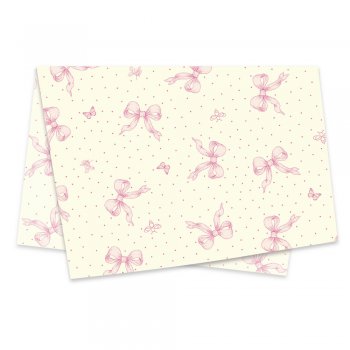 POLI SUJINHO DECORADO CHARLOTTE 49cm x 69cm Pacote 50 Folhas ROSÊ