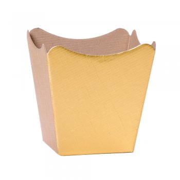 CACHEPOT PAPER METAL GOFRADO LISO Pote 15 (16cm x 17cm x 11cm) Pacote 10 Peças OURO
