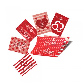 ADESIVO DECOR COLECOES AMOR 10 PEÇAS VERMELHA
